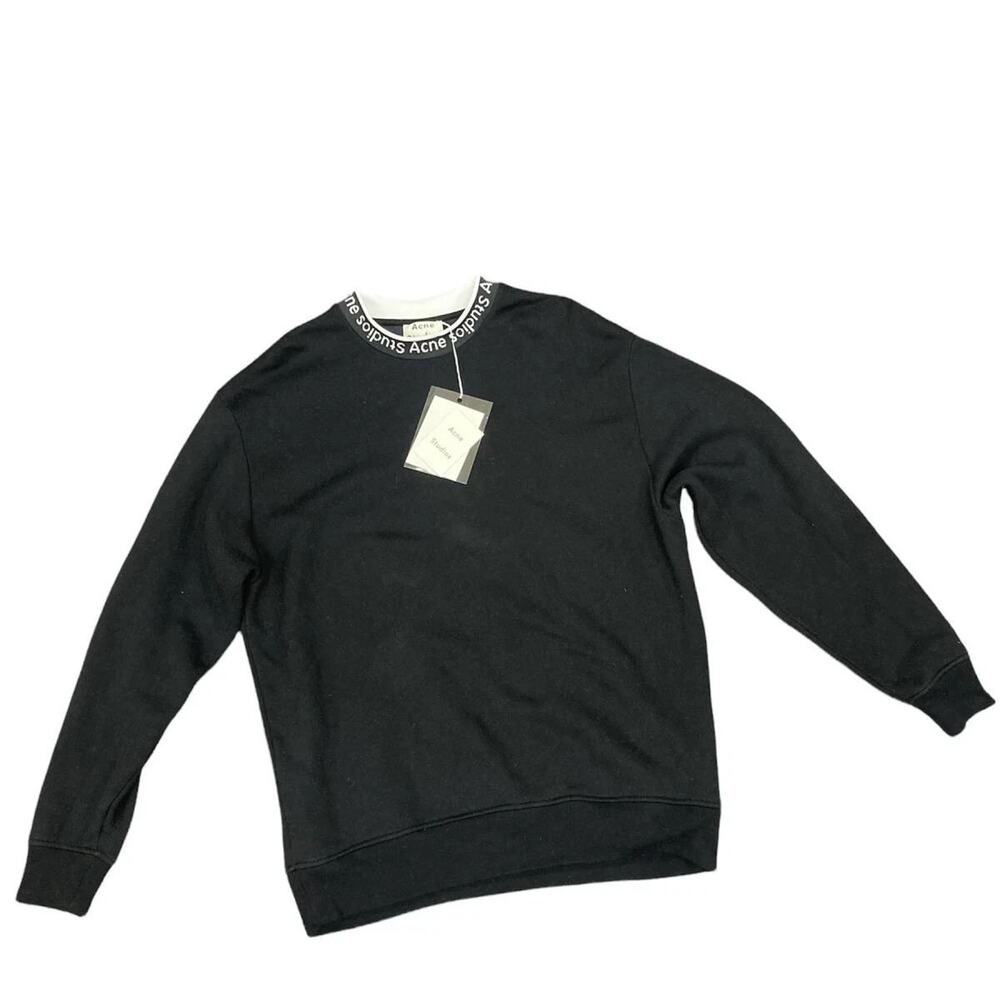 Acne Studios logo Fulton neck Sweatshirt Black Size Medium